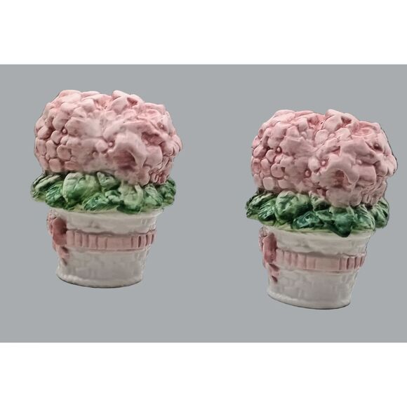 Vintage  COCI 1990 Hyacinth Salt & Pepper Shakers Floral Ceramic Kitchen Decor - Picture 2 of 6